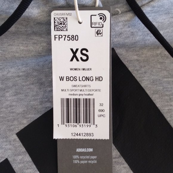 🆕adidas Originals Women's W Bos Long Hd, XS, MD -Medium Grey Heather, Authentic - Picture 9 of 13